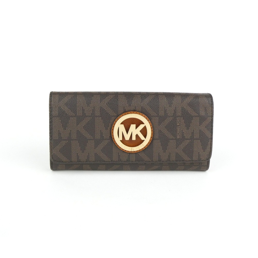 Michael Kors Monogrammed Brown Leather Wallet